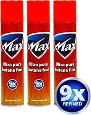 Premium Ultra Pure Butane Gas Refill Lighter Bottle 9X Refined 7 Nozzle Change -3pc x 300ml(165g)