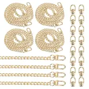 31.5" Flat Purse Chain 8 Pack Gold Purse Strap Handbag Chains with D-Rings