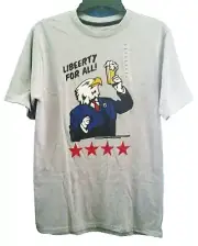 New Volcom Liberty For All Mens Small Gray Graphic T-Shirt Patriotic Eagle M9