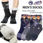 2 Pairs Men Argyle Fur Bed Socks Lounge Slipper Winter Warm Home Socks Non Slip