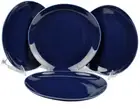 DIANE VON FURSTENBERG DVF Home Pebblestone Cobalt Blue Salad Plate Set/4 New