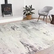 ASIinnsy Mordern Abstract Rug Soft Washable Carpet Non-Slip Area Rug for Living Room Bedroom Indoor Home Decor Medium Pile Floor Mat (Grey/Multi, 160 * 200cm)