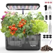 Hydroponics Growing System Indoor Garden, 8 Pods Indoor Herb 8 Pods - Black