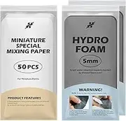 KRYDRUFI 50Pcs Mini Papers and 2Pcs 5mm Hydro Foam for Wet Palette