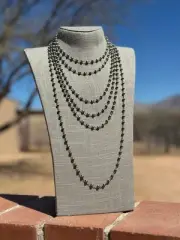 Handmade Sterling Silver 5mm Rosary Beaded Necklaces