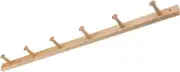 iDesign Wood Wall Mount Coat Rack with 6 Pegs for Mudroom, Natural