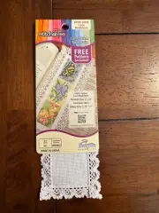 Cross Stitch Bookmark for YOU to Stitch Lace Edged Pattern NO Floss Butterflies