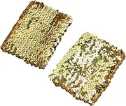 [WYLZLKX] Stylish Stretchy Elastic Arm Warmers Sparkly Sequin Costume Women Cuffs with Stunning Sequins, gold, Approx.7x10cm/2.76x3.94''