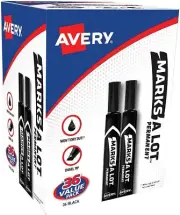Avery Marks-A-Lot Large Desk-Style Chisel Tip, Value Pack 36 Black Permanent Mar