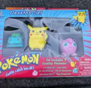 Vintage 1999 Nintendo Pokémon Deluxe Desktop Set By Toy Island Pikachu New