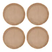 4pc Mikasa Round Hessian Placemat Set Natural 38cm