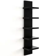 5 Tier Wall Shelf Unit, Decorative Wall Mount 5 Tier | 31"Height Black