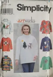 WOMENS UNCUT SIMPLICITY 8251 Sewing Pattern KNIT SHIRT TOP TUNIC SIZE L XL