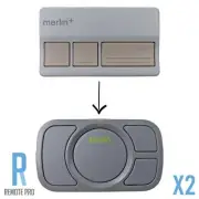 2 x Chamberlain Merlin C943 Garage Door Visor Remote Control Genuine Transmitter