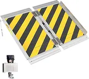 Kredman 2FT Wheelchair Ramp, Portable Ramps for Steps Holds Up to 600 lbs, Lightweight with Handle, Non-Skid Aluminum Scooter Ramps for Home, Stairs, Curbs