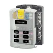 Blue Sea Systems ST Blade Fuse Block - 6 Circuit with Negative Bus and Cover