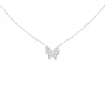 Silver 35+5cm Pave Cz Butterfly Necklet in Clear