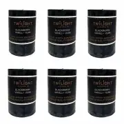 6x Scented Pillar Candle Black Candles Blackberry Vanilla Musk Candle 5x7.5cm