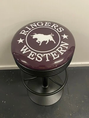 RINGERS WESTERN CLOTHING RARE BLACK PREMIUM BAR STOOL ADJUSTABLE HEIGHT
