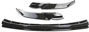 for VW for T-ROC for TSI for TDI 2017-2022 ABS Lip Spoiler Glossy Black Carbon Fiber Look Body Kit Car Front Bumper Front Spoiler Lip