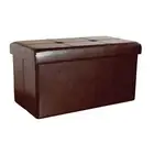 Simplify Faux Leather Storage Ottoman Chocolate (F-0630-CHOCO)