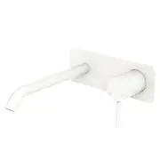 Fienza Kaya Basin/Bath Wall Mixer 200mm Dress Kit Soft Square Plate Matte White D228106MW-200