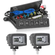 Wireless 6 Gang Switch Panel Auxiliary Circuit Control Relay System w/Flood Lamp (for: Subaru)