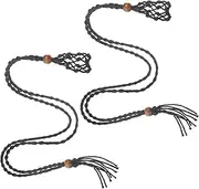 [HOMSFOU] Adjustable Crystal Necklace Holders 2pcs Woven Stone Mesh Pouches Necklace Cord Replacements for Jewelry Making