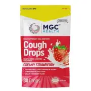 Cough Drops Creamy Strawberry 30 Count by Mgc Health