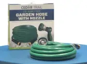 Cedar Trail Garden Hose with Nozzle 25Ft Kink-Free UV Resistant All Weather NIB
