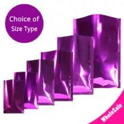 Many Sizes for Glossy Purple Flat Heat-Sealable Foil Open Top Pouch Bag P10