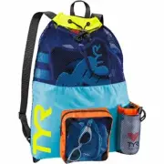 TYR Unisexs Big Mesh Mummy Backpack Bag, BlueYellow, One Size