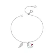 Love Letter Link Chain Bracelets for Women Silver plating Bracelets with Charms Anniversary Jewelry Gifts