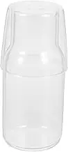 Amosfun Water Carafe Glass Cup Set 2-Piece Borosilicate Glass Classic Design for Home