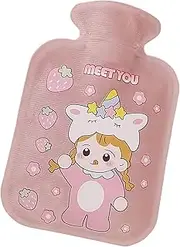 Hot Water Bottle with Cover, Winter Hot Water Bag 500ml Hot Water Bag, Large Capacity Heating Pad Soft Portable Bed Warmer for Waist