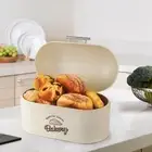 Metal Bread Box Bin with Hinged Lid Bread Box Kitchen