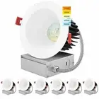 Luxrite 4 Inch LED Recessed Light 18W 5 Color Selectable Dimmable 6-Pack