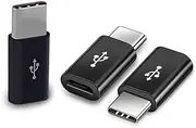 USB 3.1 Type-C (USB-C) Male to Micro-B USB Female Converter OTG Data Sync Power Supply Charger Adapter Connector (Black)