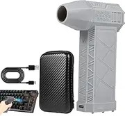 Ac-27 Air Duster,Ac-27 Turbo Fan,Air Blower,Super Power Cordless,Rechargeable Cordless High Power Duster,Rechargeable High Speed (Grey)