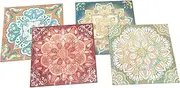jojofuny Wooden Mandala Wall Hanging 4pcs Decorative Art Home Office Bedroom Wall Decor