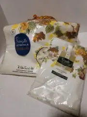 Vtg Wamsutta Lustercale Garden Portrait FULL Flat Bedsheet & 2 Pillowcases NIP