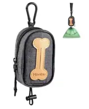 Dog Poop Bag Holder for All Leashes,Hand Free Doggie Waste Bag Dispenser Gray
