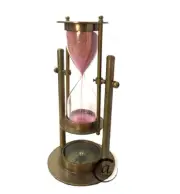 Christmas Sand Hourglass Brass San Timer With Compass Bottom Glass Sand Inter