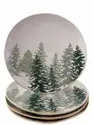 4 ELI + ANA EVERGREEN PINE TREES WINTER FOREST CHRISTMAS DINNER PLATES