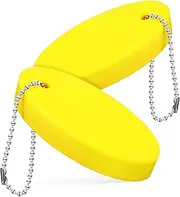 YARNOW 2Pcs Floating Keychains Oval Shaped PU Key Ring for Water Sports for Boating Swimming Diving Fishing Lightweight Durable Design Keeps Keys