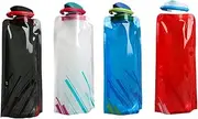 AIMALL 4-Pack Collapsible Water Bottles, 700ml PE Plastic Portable Drink Containers for Sports, Hiking, and Outdoor Activities, Compact and Leakproof