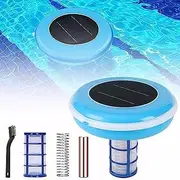 Solar Pool Ionizer, Copper Silver Ion Automatic Pool Cleaner, Swimming Pool Spa Fountain Cleaning Equipment, Pool Water Clarifier, for Clean Pools, Spa Fountain Blue
