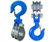 2 Ton Snatch Block with 360 Degree Swivel Hook Double Pulley for 3/8" Wire Ro...