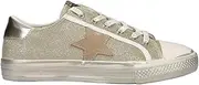 [VINTAGE HAVANA] Womens Alive Metallic Lace Up Sneakers Shoes Casual - White