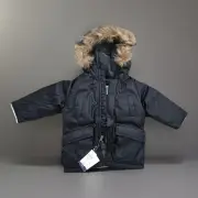 Baby Gap Black Down Fill Snow/Ski Parka Coat Jacket Sz 18- 24 Mo NWT FAUX FUR